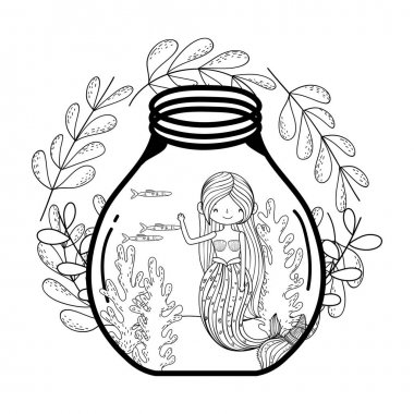 Leafs taç ile güzel deniz kızı