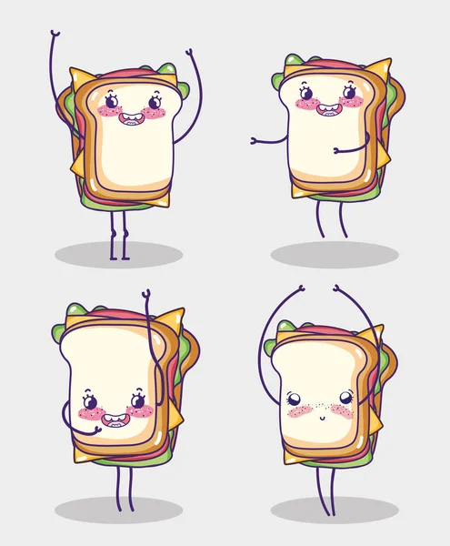 Fast food koleksiyonu kawaii karikatürler