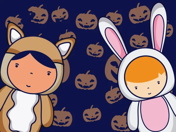 Halloween a děti — Stockový vektor