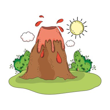 volkan tarih öncesi manzara sahnesi