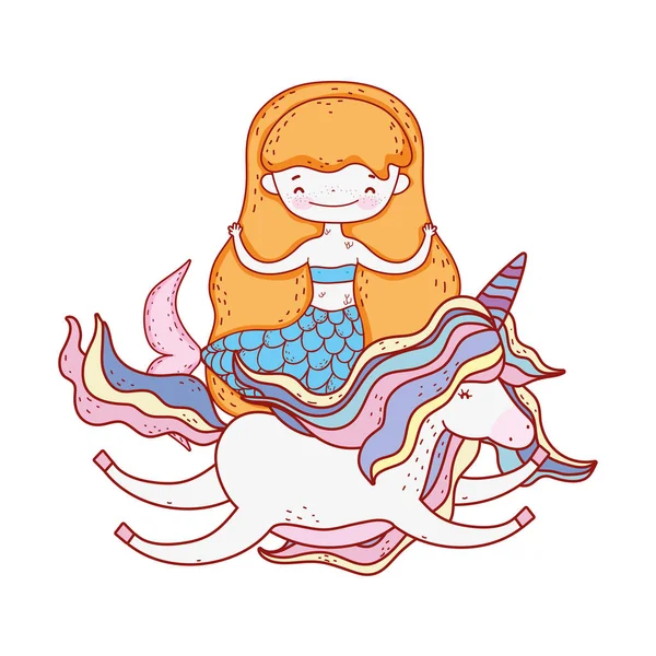 tek boynuzlu at karakterleri ile sevimli denizkızı