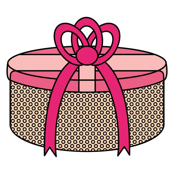 Runde Geschenk-Box Geschenk-Symbol — Stockvektor
