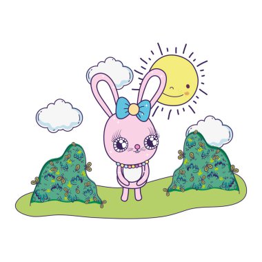 sevimli tavşan kız valentines gün