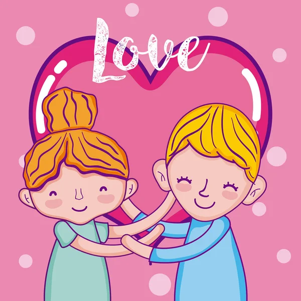 Love and kids cartoons — Stock Vector