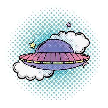 ufo pop art tarzı ile uçan