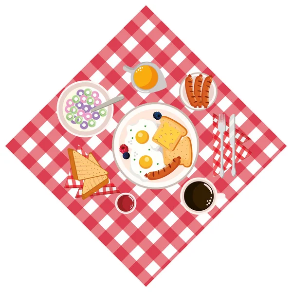 Delicioso desayuno sabroso de dibujos animados — Vector de stock