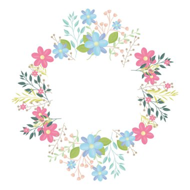 çiçekler ve yaprakların dekorasyon ile dairesel taç