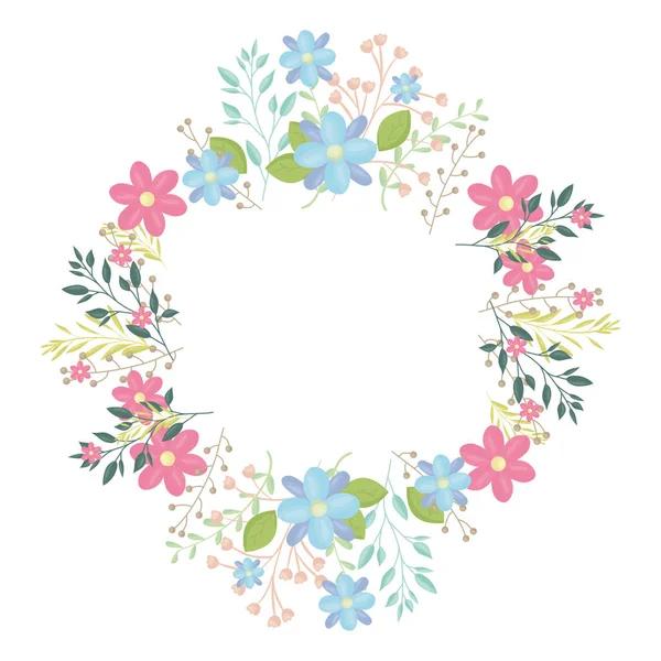 çiçekler ve yaprakların dekorasyon ile dairesel taç