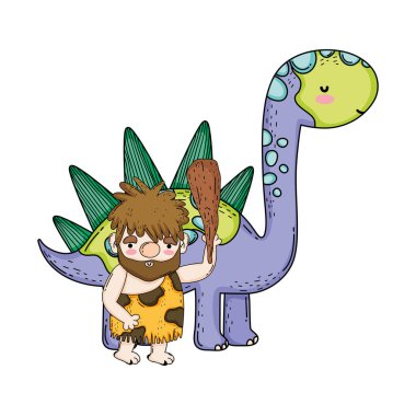 mağara adamı ile sevimli apatosaurus