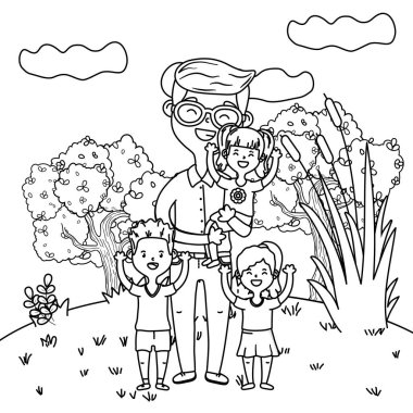 çocuklu adam siyah beyaz