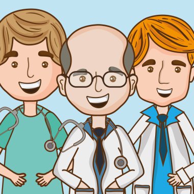 stetoskop ve üniforma ile uzman doktorlar erkekler