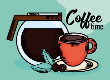 tahıl ve yapraklı kahve makinesi demliği