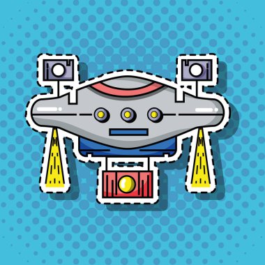 teknoloji drone yama etiket tasarımı