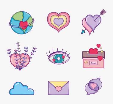 Sevgi ve kalpleri çizgi dizi