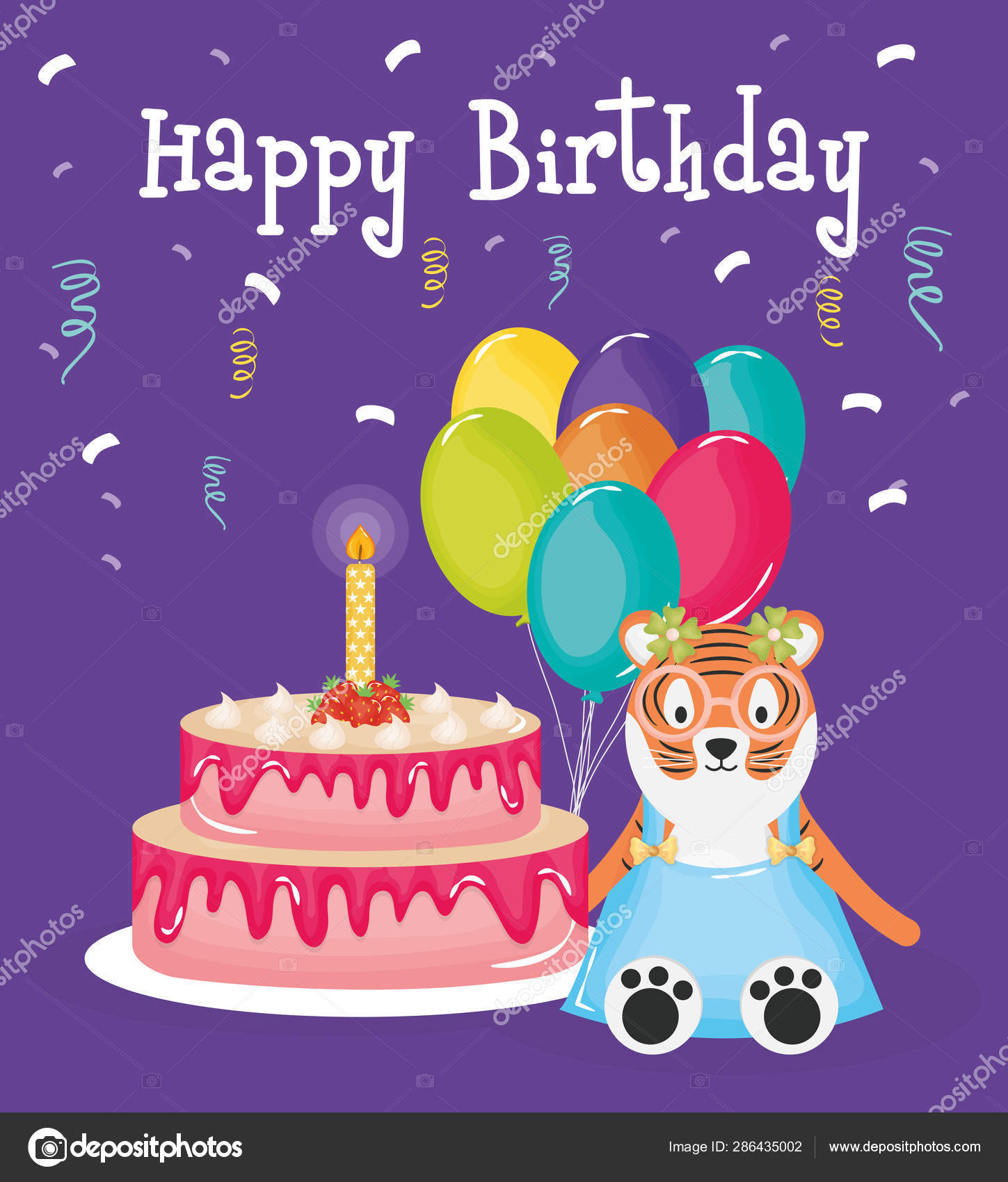 Carte De Joyeux Anniversaire Avec Tigre Mignon Image Vectorielle Stockgiu C Carte De Joyeux Anniversaire Avec Tigre Mignon Image Vectorielle Stockgiu C