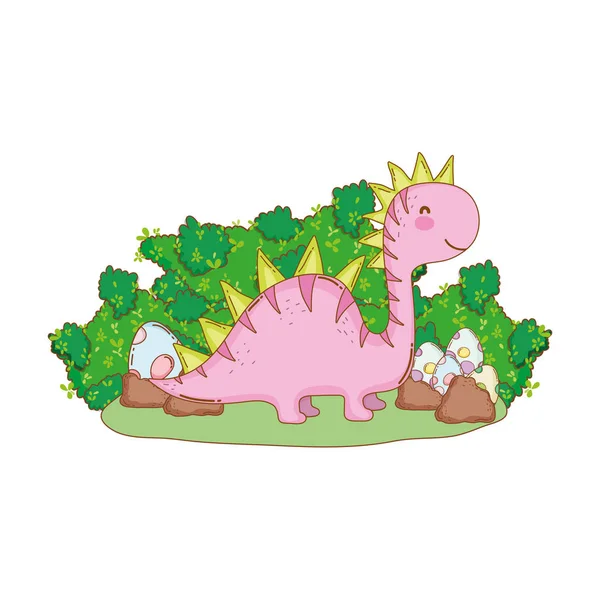 Sladký Apatosaurus s vejci — Stockový vektor