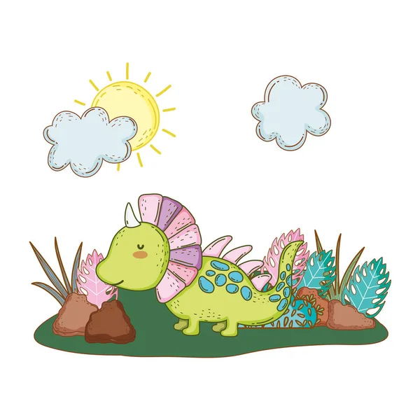 Симпатичная икона динозавра — стоковый вектор