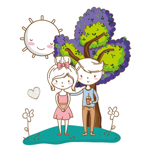 Amour romantique couple fond mignon — Image vectorielle
