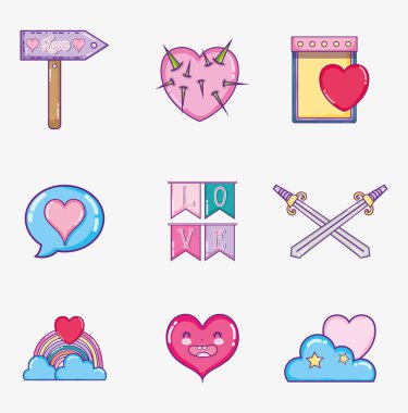 Sevgi ve kalpleri çizgi dizi