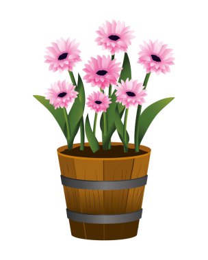 çiçek tropikal karikatür