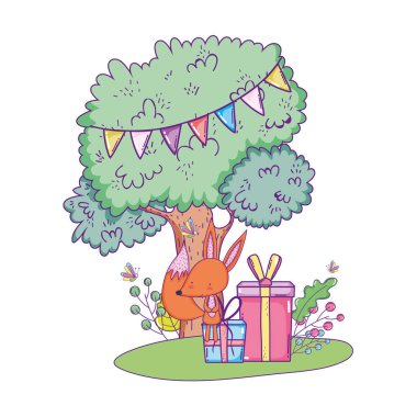 manzara giftbox ile sevimli ve küçük tilki