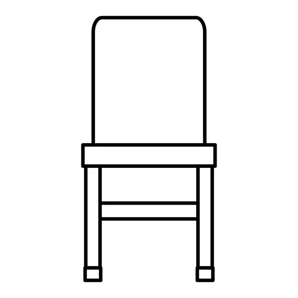 Houten stoel element geïsoleerd icoon — Stockvector