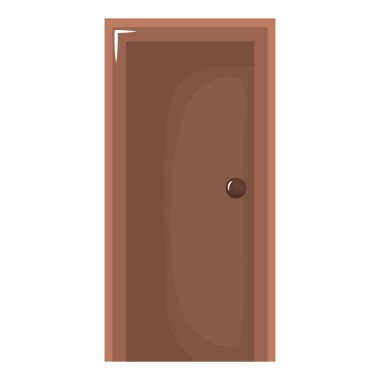 ahşap kapı kapalı izole simgesi