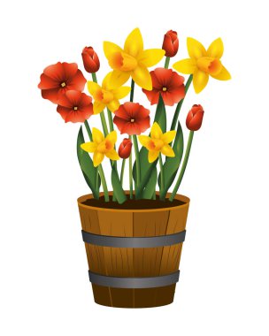 çiçek tropikal karikatür