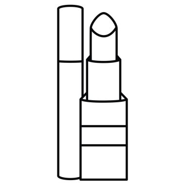 ruj ve kirpik çizim simgesi makyaj