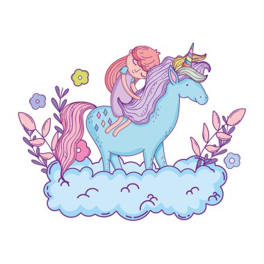 bulutlarküçük tek boynuzlu at ve prenses