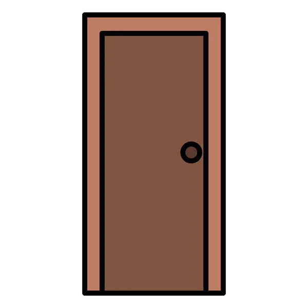 Fából készült ajtó zárt elszigetelt ikon — Stock Vector