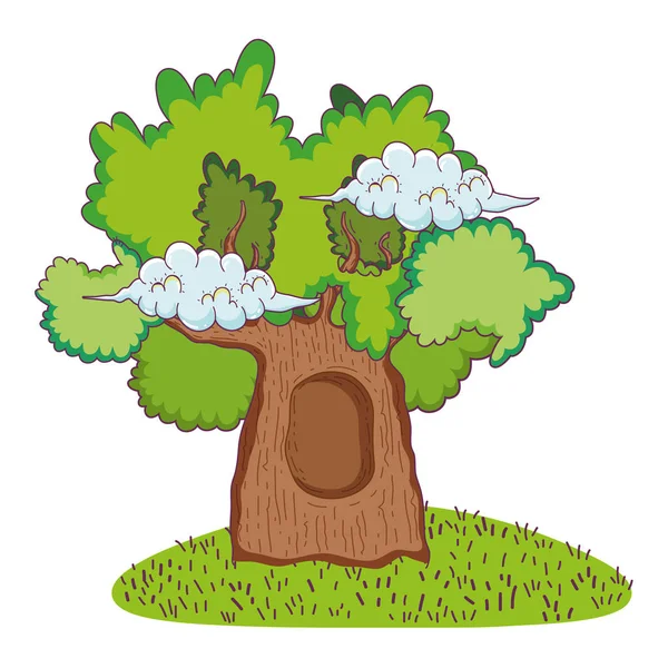 Cute fairytale tree icon — Stock Vector