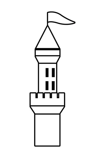 Izolowany zamek z proporczykiem ilustracja wektorowa — Wektor stockowy