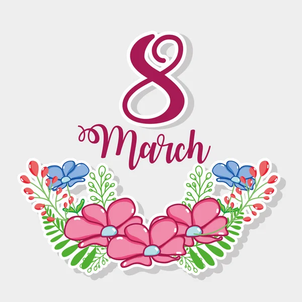 Μάρτιος 8 για την ημέρα γιορτή των γυναικών — Διανυσματικό Αρχείο