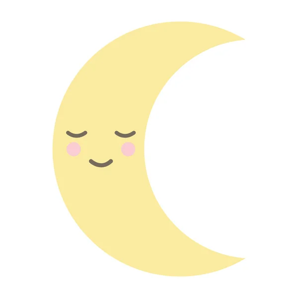 Lua noite kawaii personagem cômico —  Vetores de Stock