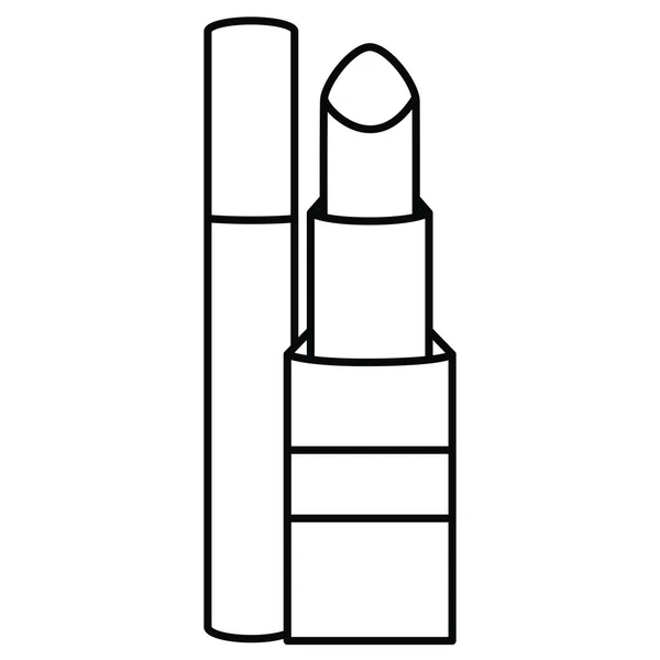 Läppstift och ögonfransar make up ritning ikon — Stock vektor
