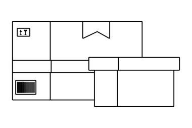 karton kutu ambalaj teslimat karikatür