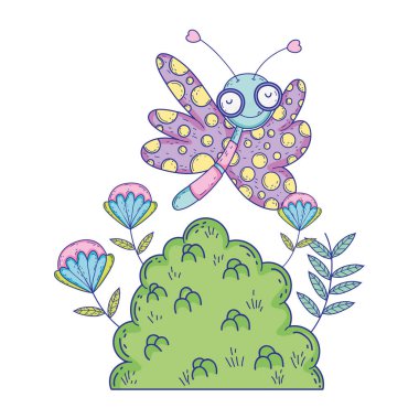 Bush ile uçan güzel kelebek