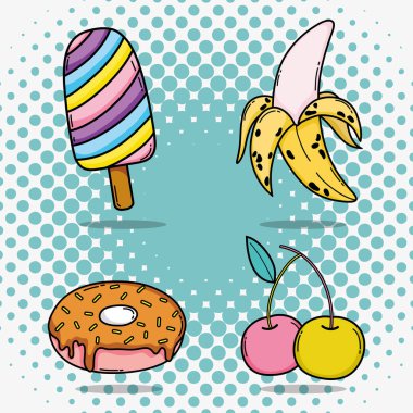 Pop art koleksiyonu çizgi film