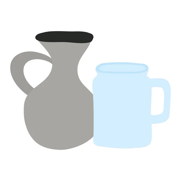 Potten kantines potten geïsoleerde iconen — Stockvector