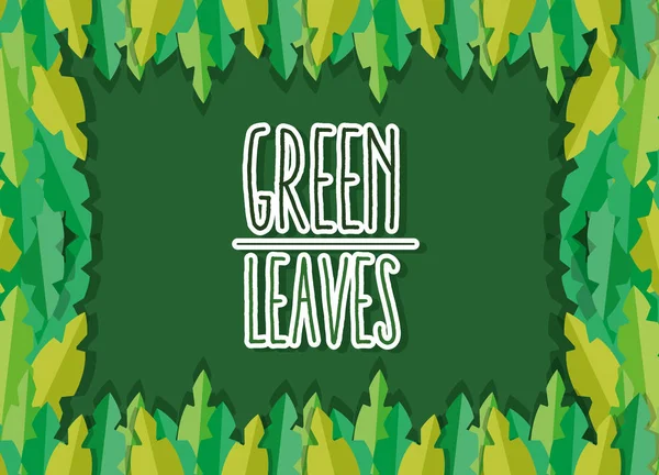 Green leaves cartoon — Stock Vector