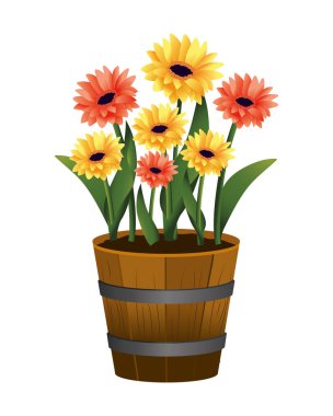 çiçek tropikal karikatür