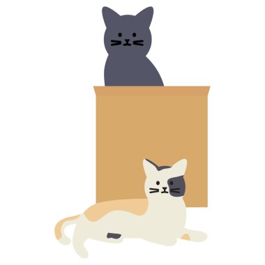 Kağıt çanta ile sevimli kediler Maskotlar