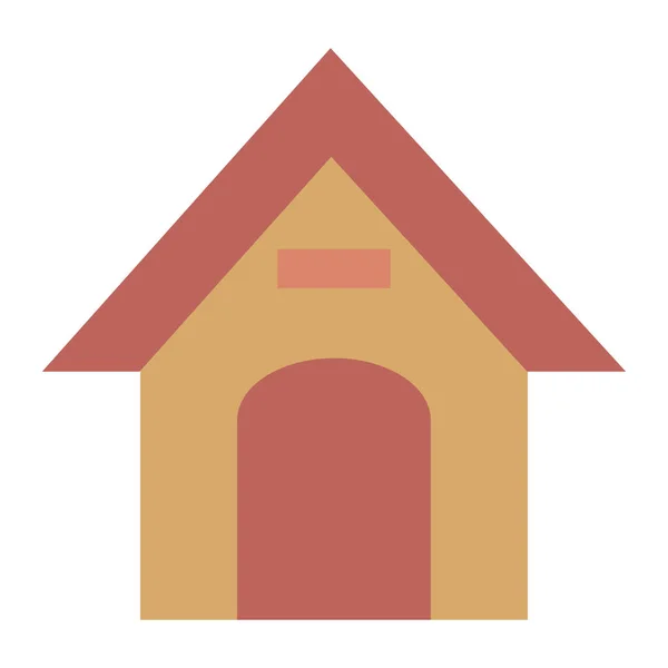 Houten huis huisdier geïsoleerd pictogram — Stockvector