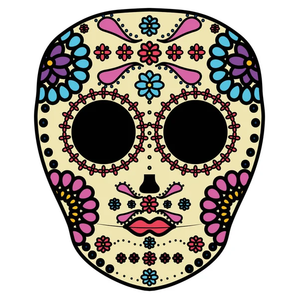 Masque de mort crâne mexicain — Image vectorielle