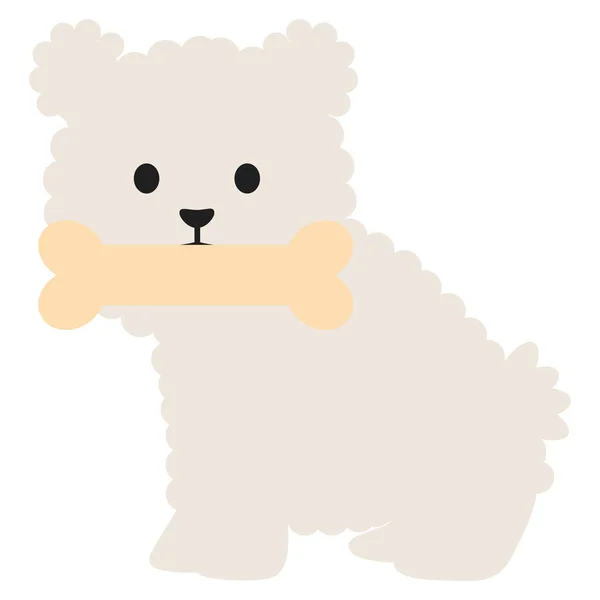 Perrito adorable con hueso — Vector de stock