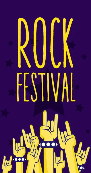 Rock fesztivál rajzfilm — Stock Vector
