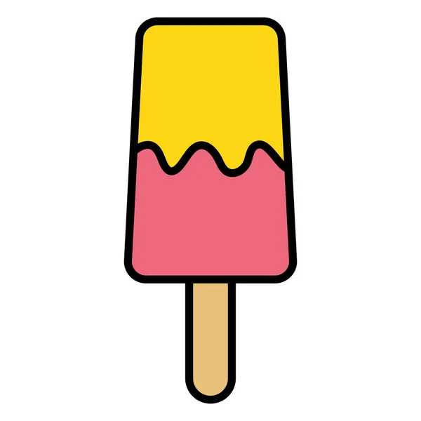 Délicieuse crème glacée avec bâton — Image vectorielle