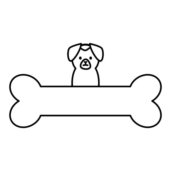 骨で愛らしい小さな犬 — ストックベクタ