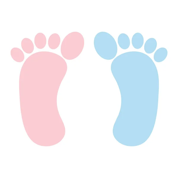 赤ちゃんの足は装飾的なアイコンをプリント — ストックベクタ